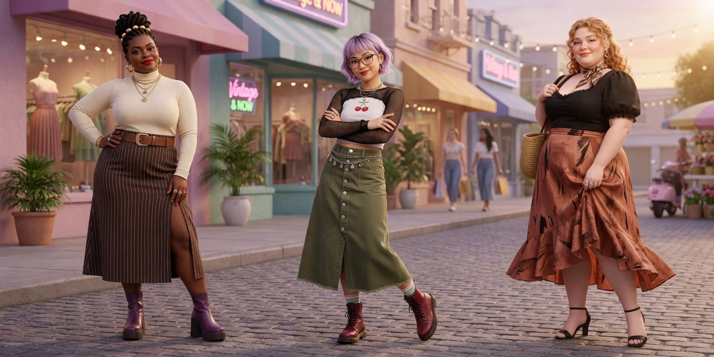 Midi Skirts for Every Body Styling the Trend With 100 Percent Social Buzz