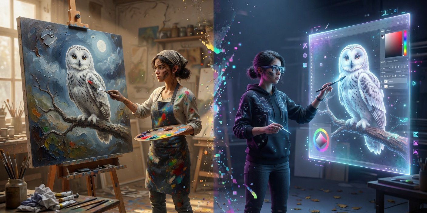 Traditional vs Digital Art A Visual Side-by-Side Comparison