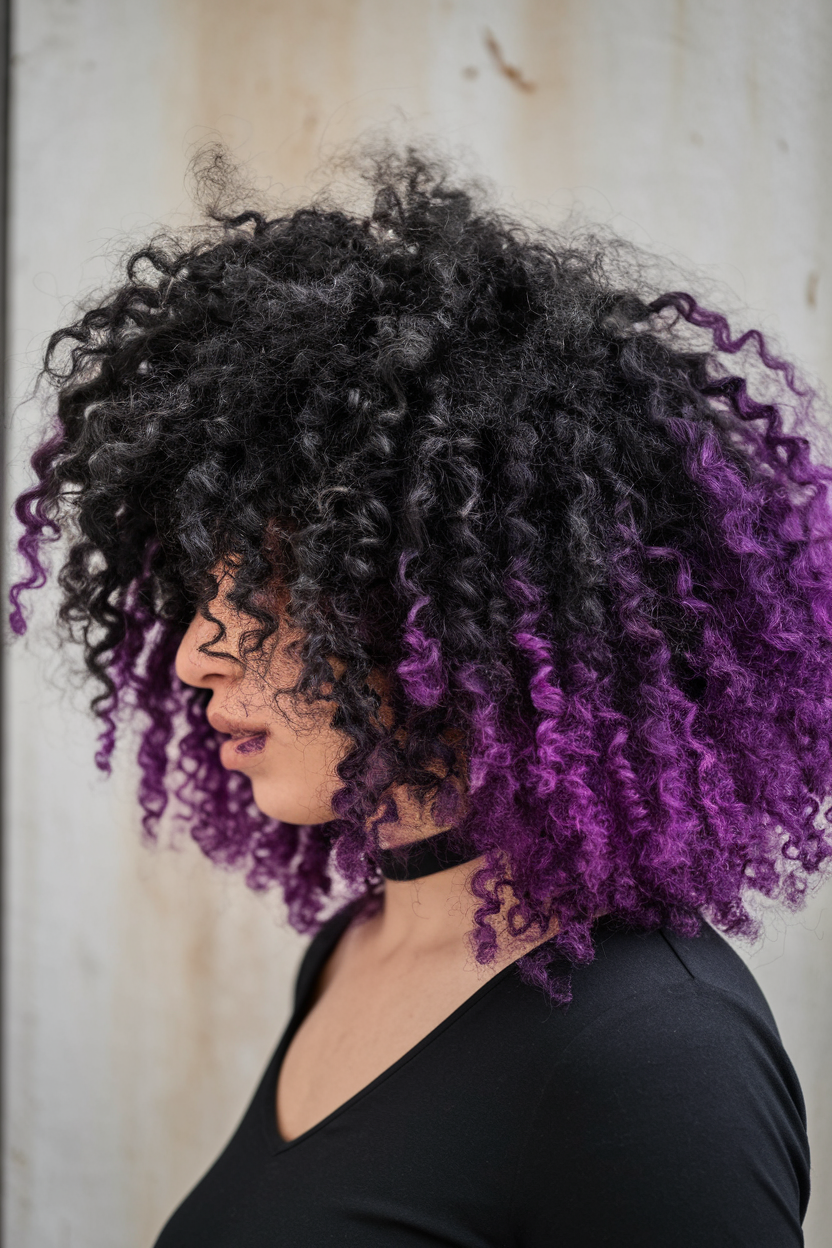 Voluminous Coily Curl Hairstyle