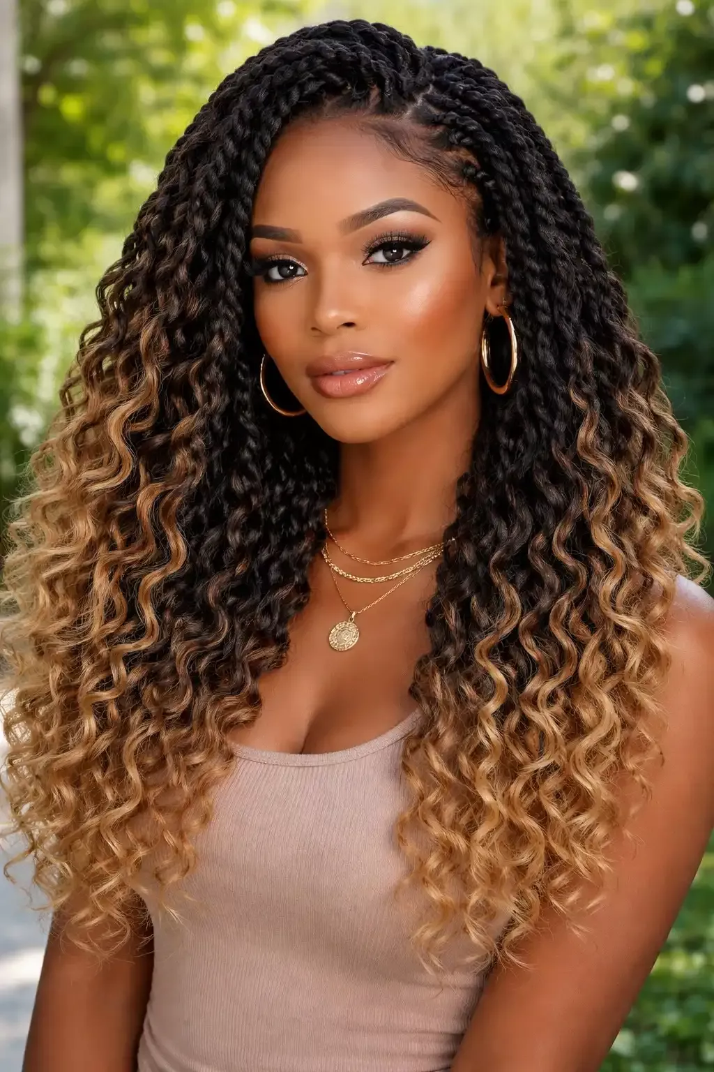 Voluminous Curly Hair Look 2