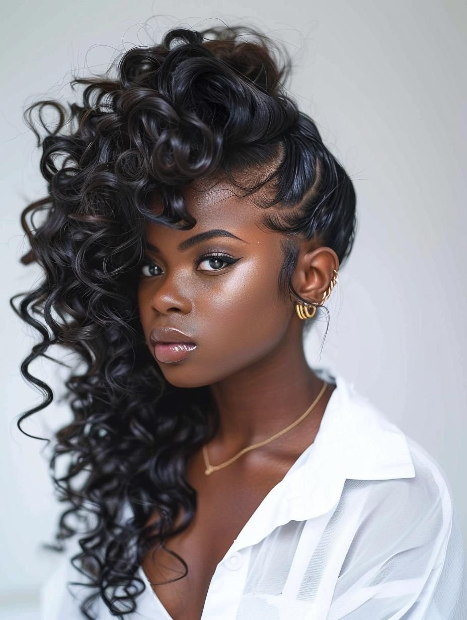 Defined Curly Hair Style Design 2