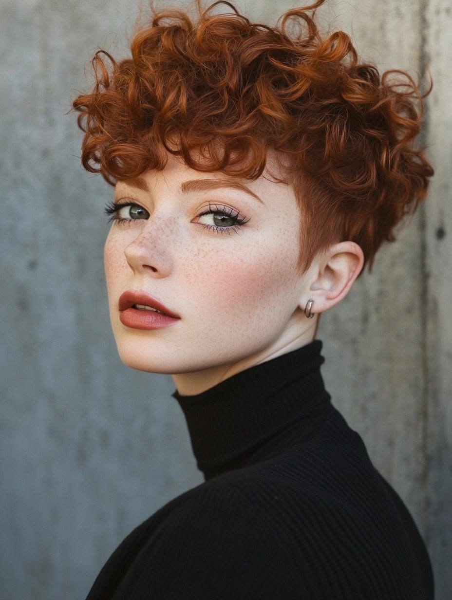 Defined Curly Hair Style Design 3