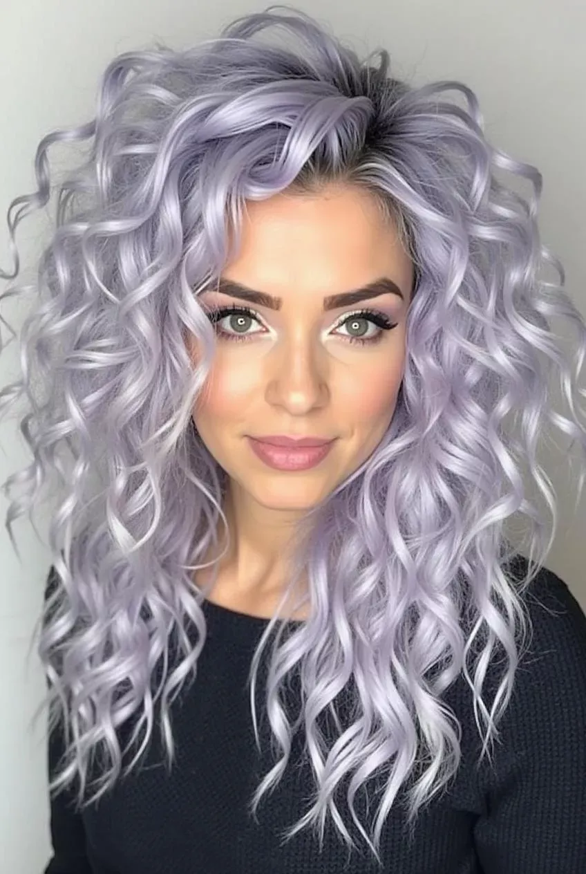 Voluminous Curly Hair Look 4