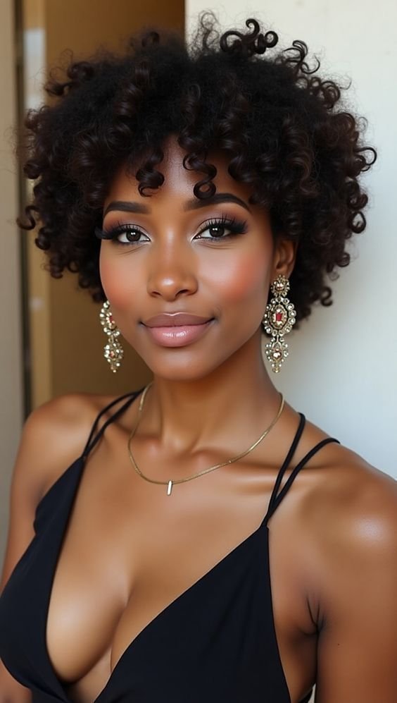 Voluminous Curly Hair Look 5